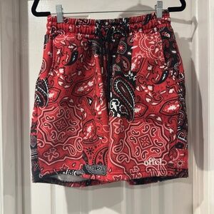 TopMan Red Bandana Sweat Shorts